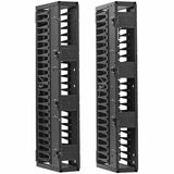 Eaton Tripp Lite Series High-Capacity Vertical Cable Manager - Deep Double Finger Duct with Cover, Single Sided, 6 in. Wide, Black, 7 ft. (2.2 m)