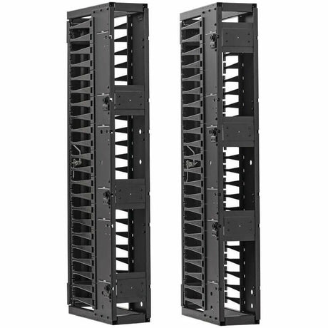 Eaton Tripp Lite Series High-Capacity Vertical Cable Manager - Deep Double Finger Duct with Cover, Single Sided, 6 in. Wide, Black, 7 ft. (2.2 m)