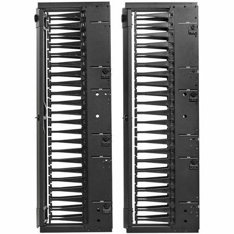 Eaton Tripp Lite Series High-Capacity Vertical Cable Manager - Deep Double Finger Duct with Cover, Single Sided, 6 in. Wide, Black, 7 ft. (2.2 m)