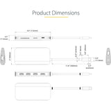 StarTech.com USB C Multiport Adapter, 4K 60Hz HDMI HDR10 Video, 3 Port 5Gbps USB-A Hub, 100W PD Pass-Through, GbE, SD/MicroSD, Mini Dock