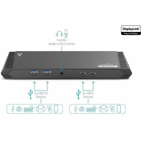 V7 DOCKUSBCUSB-C Triple DisplayLink Docking Station