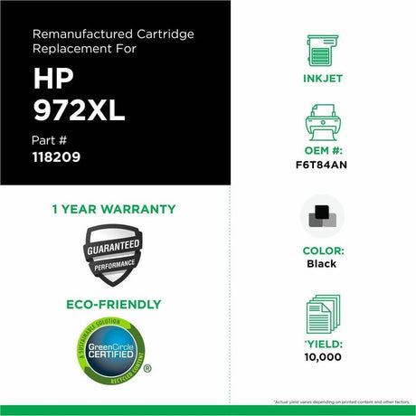 Clover Imaging Remanufactured High Yield Black Ink Cartridge for HP 972XL (F6T84AN)