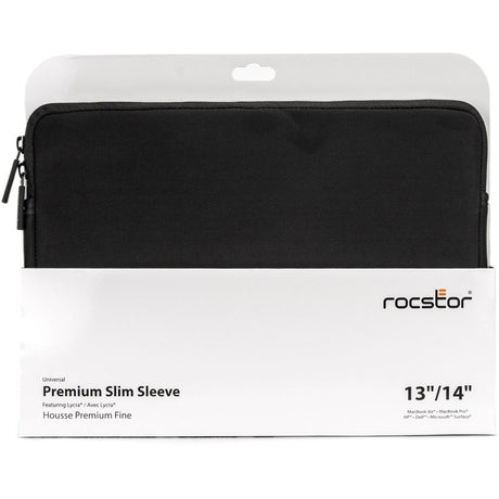 Rocstor Premium Universal Carrying Case (Sleeve) for 13" to 14" Apple, Dell, HP, Lenovo, Microsoft Notebook - Black - TAA Compliant