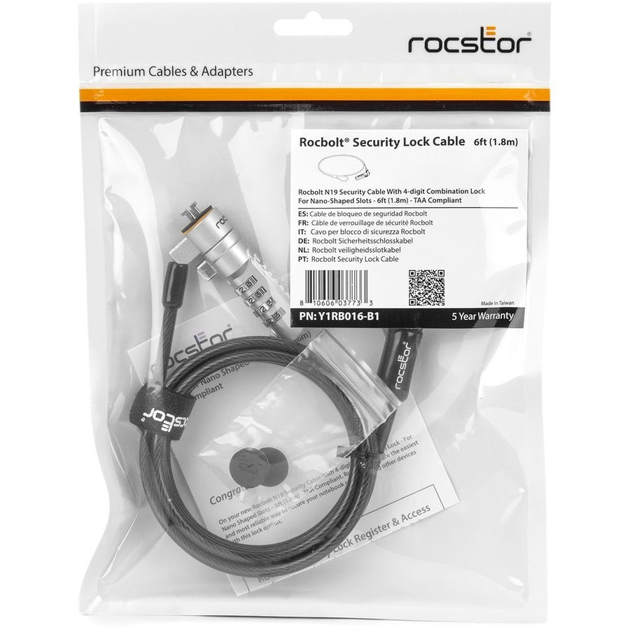 ROCBOLT N19 SECURITY CABLE-6FT