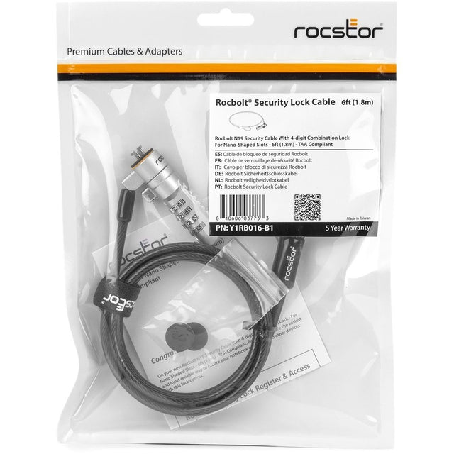 ROCBOLT N19 SECURITY CABLE-6FT