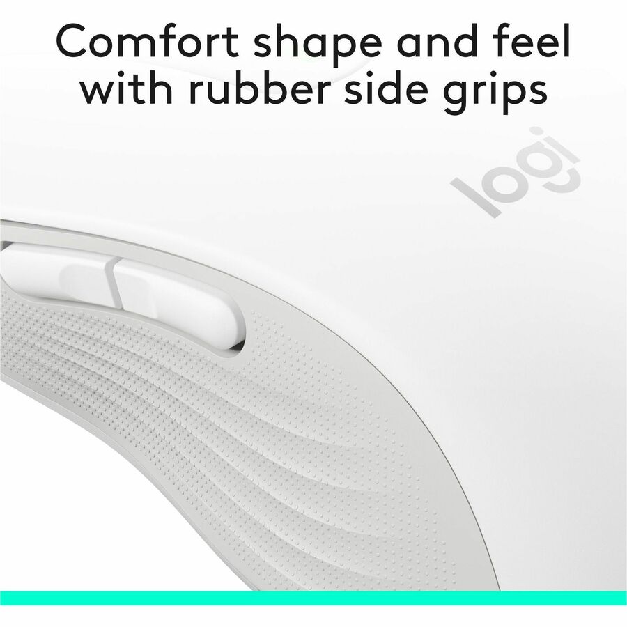Logitech Signature M650 L Full Size Wireless Mouse - For Large Sized Hands, 2-Year Battery, Silent Clicks, Off-white