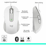 Logitech Signature M650 L Full Size Wireless Mouse - For Large Sized Hands, 2-Year Battery, Silent Clicks, Off-white