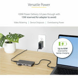 StarTech.com USB C Multiport Adapter, Dual HDMI, 4K 60Hz, 2x 5Gbps USB-A Hub, 100W Power Delivery, GbE, SD/MicroSD, USB C Mini Dock