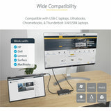 StarTech.com USB C Multiport Adapter, Dual HDMI, 4K 60Hz, 2x 5Gbps USB-A Hub, 100W Power Delivery, GbE, SD/MicroSD, USB C Mini Dock