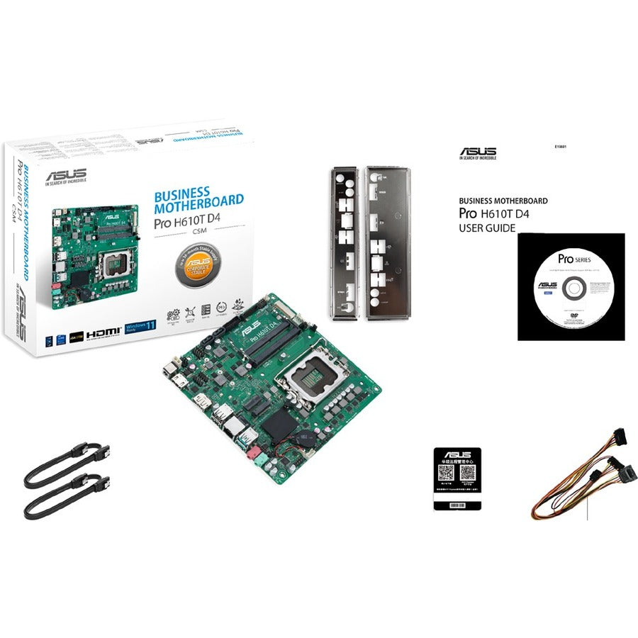Asus H610T D4-CSM Desktop Motherboard - Intel H610 Chipset - Socket LGA-1700 - Intel Optane Memory Ready - Mini ITX