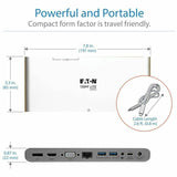 Eaton Tripp Lite Series USB-C Dock, Triple Display - 4K HDMI/DisplayPort, VGA, USB 3.x (5Gbps), USB-A/C Hub Ports, GbE, 100W PD Charging, EU/UK Power Supply