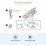 StarTech.com USB-C 10Gbps to M.2 NVMe or M.2 SATA SSD Enclosure, Tool-free M.2 PCIe/SATA SSD Aluminum Enclosure, USB-C & USB-A Host Cables