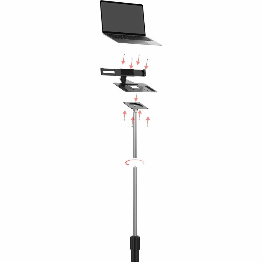 CTA Digital Rolling Floor Stand with Security Laptop Holder