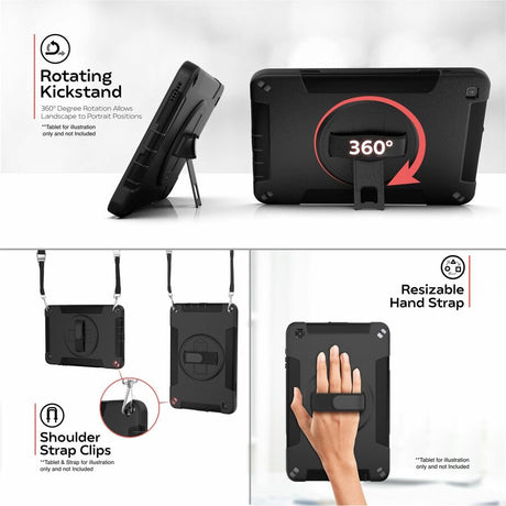 CTA Digital Protective Case with Built-in 360 Degree Rotatable Grip Kickstand for Samsung A7 Lite