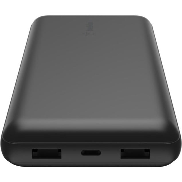 Belkin 15W 3-port USB Power Bank - 20K mAh - 2xUSB-A (12W), 1xUSB-C (15W) - Portable Charger - w/ USB-A to USB-C Cable - Black