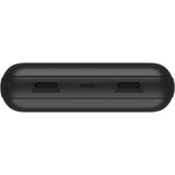 Belkin 15W 3-port USB Power Bank - 20K mAh - 2xUSB-A (12W), 1xUSB-C (15W) - Portable Charger - w/ USB-A to USB-C Cable - Black
