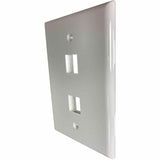 Eaton Tripp Lite Series Safe-IT 2-Port Single-Gang Keystone Wall Plate, Antibacterial, Ivory Gloss, TAA