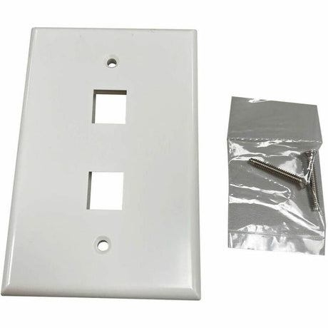 Eaton Tripp Lite Series Safe-IT 2-Port Single-Gang Keystone Wall Plate, Antibacterial, Ivory Gloss, TAA