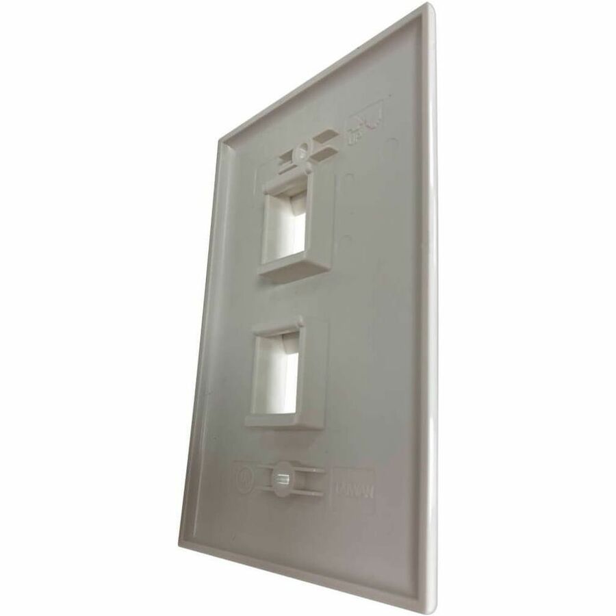 Eaton Tripp Lite Series Safe-IT 2-Port Single-Gang Keystone Wall Plate, Antibacterial, Ivory Gloss, TAA