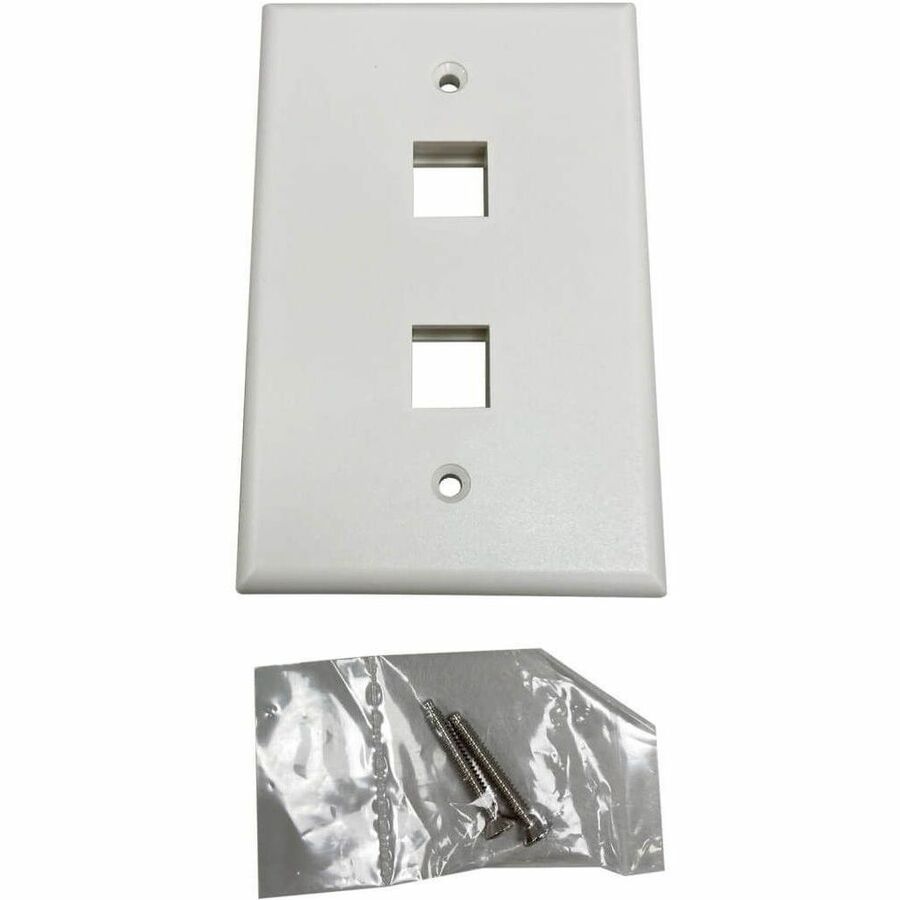 Eaton Tripp Lite Series Safe-IT 2-Port Single-Gang Keystone Wall Plate, Antibacterial, Ivory Matte, TAA