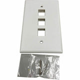 Eaton Tripp Lite Series Safe-IT 3-Port Single-Gang Keystone Wall Plate, Antibacterial, Ivory Matte, TAA