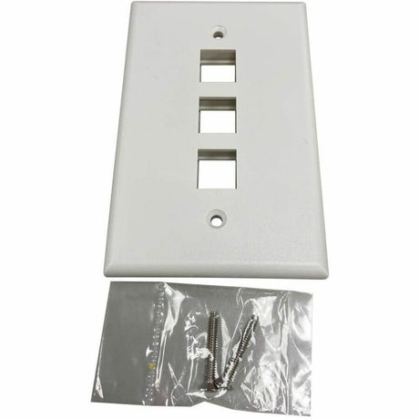 Eaton Tripp Lite Series Safe-IT 3-Port Single-Gang Keystone Wall Plate, Antibacterial, Ivory Matte, TAA