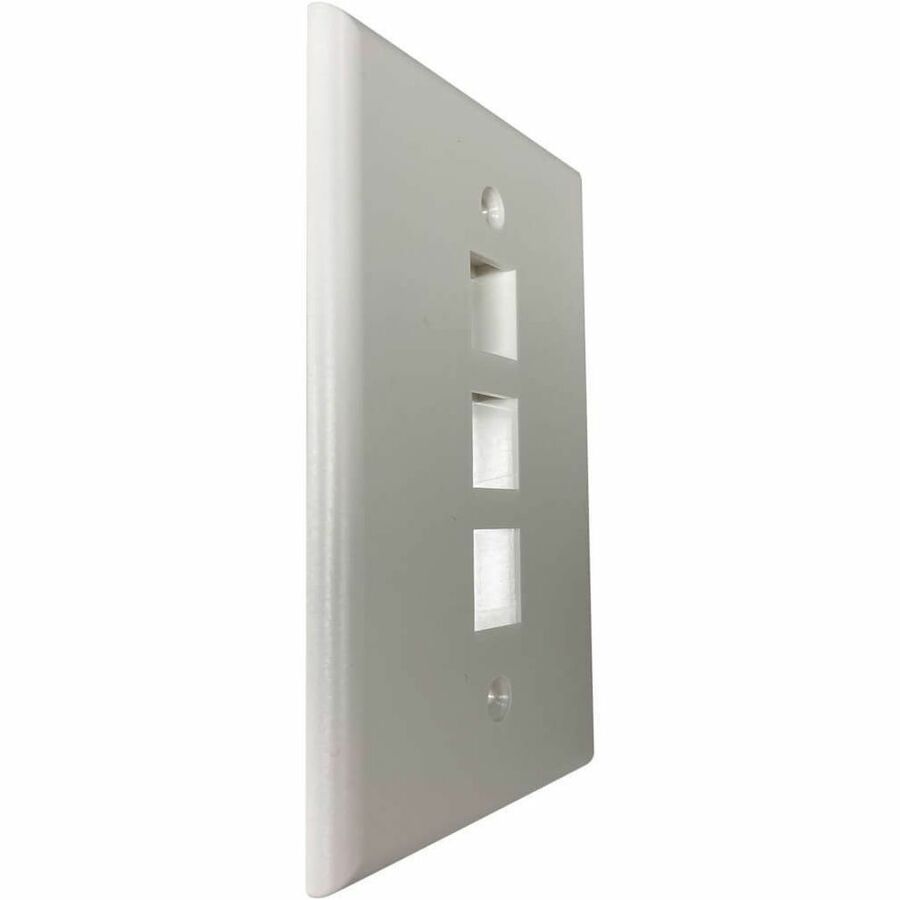 Eaton Tripp Lite Series Safe-IT 3-Port Single-Gang Keystone Wall Plate, Antibacterial, Ivory Matte, TAA