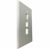 Eaton Tripp Lite Series Safe-IT 3-Port Single-Gang Keystone Wall Plate, Antibacterial, Ivory Matte, TAA
