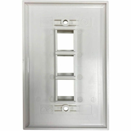 Eaton Tripp Lite Series Safe-IT 3-Port Single-Gang Keystone Wall Plate, Antibacterial, Ivory Matte, TAA