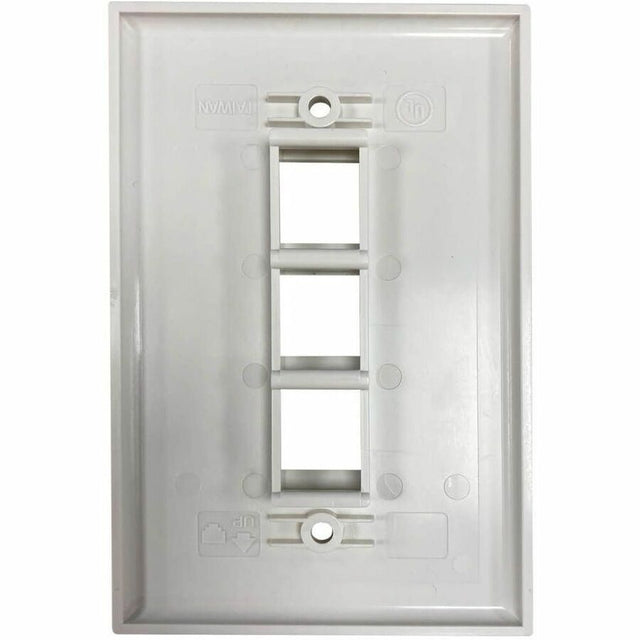 Eaton Tripp Lite Series Safe-IT 3-Port Single-Gang Keystone Wall Plate, Antibacterial, Ivory Matte, TAA