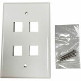 Eaton Tripp Lite Series Safe-IT 4-Port Single-Gang Keystone Wall Plate, Antibacterial, Ivory Gloss, TAA