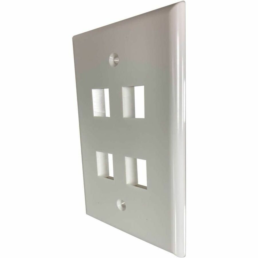 Eaton Tripp Lite Series Safe-IT 4-Port Single-Gang Keystone Wall Plate, Antibacterial, Ivory Gloss, TAA