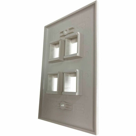 Eaton Tripp Lite Series Safe-IT 4-Port Single-Gang Keystone Wall Plate, Antibacterial, Ivory Gloss, TAA