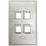 Eaton Tripp Lite Series Safe-IT 4-Port Single-Gang Keystone Wall Plate, Antibacterial, Ivory Gloss, TAA