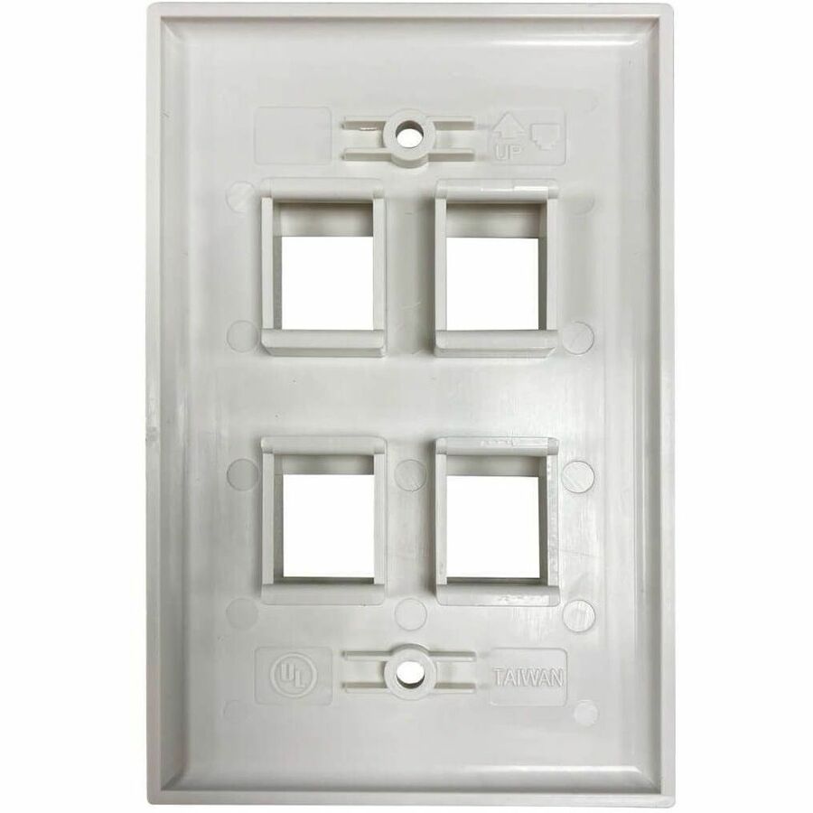 Eaton Tripp Lite Series Safe-IT 4-Port Single-Gang Keystone Wall Plate, Antibacterial, Ivory Matte, TAA