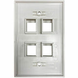 Eaton Tripp Lite Series Safe-IT 4-Port Single-Gang Keystone Wall Plate, Antibacterial, Ivory Matte, TAA