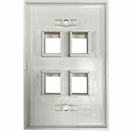 Eaton Tripp Lite Series Safe-IT 4-Port Single-Gang Keystone Wall Plate, Antibacterial, Ivory Matte, TAA