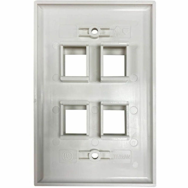 Eaton Tripp Lite Series Safe-IT 4-Port Single-Gang Keystone Wall Plate, Antibacterial, Ivory Matte, TAA