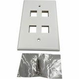 Eaton Tripp Lite Series Safe-IT 4-Port Single-Gang Keystone Wall Plate, Antibacterial, Ivory Matte, TAA