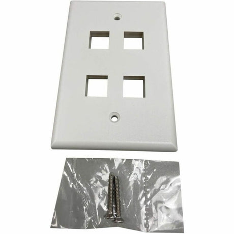 Eaton Tripp Lite Series Safe-IT 4-Port Single-Gang Keystone Wall Plate, Antibacterial, Ivory Matte, TAA