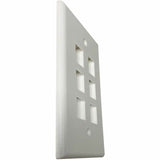 Eaton Tripp Lite Series Safe-IT 6-Port Single-Gang Keystone Wall Plate, Antibacterial, Ivory Matte, TAA