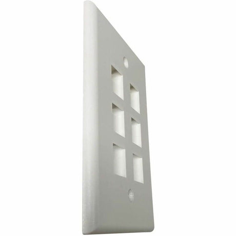 Eaton Tripp Lite Series Safe-IT 6-Port Single-Gang Keystone Wall Plate, Antibacterial, Ivory Matte, TAA