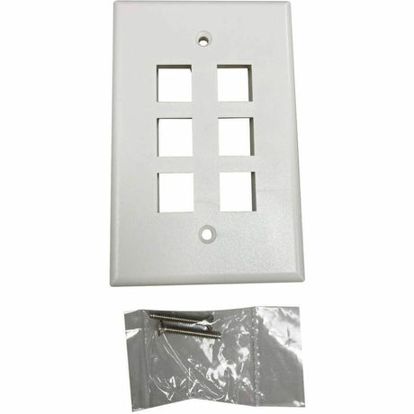 Eaton Tripp Lite Series Safe-IT 6-Port Single-Gang Keystone Wall Plate, Antibacterial, Ivory Matte, TAA