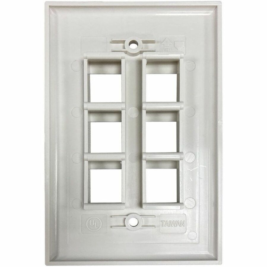 Eaton Tripp Lite Series Safe-IT 6-Port Single-Gang Keystone Wall Plate, Antibacterial, Ivory Matte, TAA
