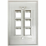 Eaton Tripp Lite Series Safe-IT 6-Port Single-Gang Keystone Wall Plate, Antibacterial, Ivory Matte, TAA