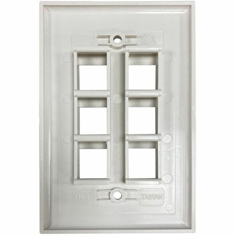 Eaton Tripp Lite Series Safe-IT 6-Port Single-Gang Keystone Wall Plate, Antibacterial, Ivory Matte, TAA