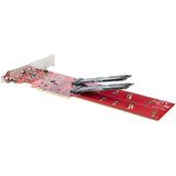 StarTech.com Dual M.2 PCIe SSD Adapter Card, x8 / x16 Dual NVMe or AHCI M.2 SSD to PCI Express 4.0, Up to 7.8GBps/Drive, For 2242/2260/2280/22110mm PCIe M-Key M2 SSDs, Bifurcation Required - PC/Linux Compatible