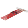 StarTech.com Dual M.2 PCIe SSD Adapter Card, x8 / x16 Dual NVMe or AHCI M.2 SSD to PCI Express 4.0, Up to 7.8GBps/Drive, For 2242/2260/2280/22110mm PCIe M-Key M2 SSDs, Bifurcation Required - PC/Linux Compatible