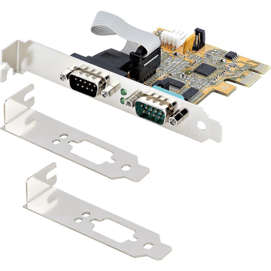StarTech.com 2-Port PCI Express Serial Card, Dual Port PCIe to RS232 (DB9) Serial Card, 16C1050 UART, COM Retention, Windows & Linux