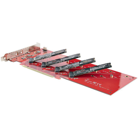 StarTech.com Quad M.2 PCIe Adapter Card, x16 Quad NVMe or AHCI M.2 SSD to PCI Express 4.0, Up to 7.8GBps/Drive, For 2242/2260/2280/22110mm PCIe M-Key M2 SSDs, Bifurcation Required - PC/Linux Compatible
